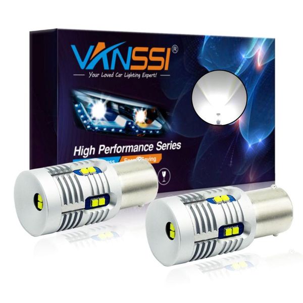 

vanssi 2x 1156 ba15s p21w led reverse back up light bulb built-in resistor canbus error no error 2000lm white
