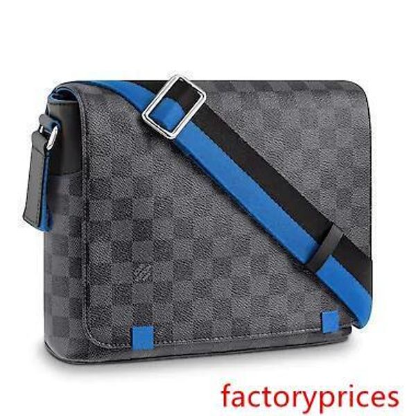 

n42420 district pm classic men real caviar lambskin le boy chain flap bag handbags shoulder messenger bags totes