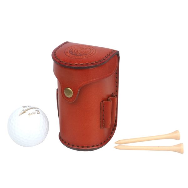 

tourbon vintage portable golf balls tee holder storage 2 balls divot tool vegetable leather golf pouch carrier