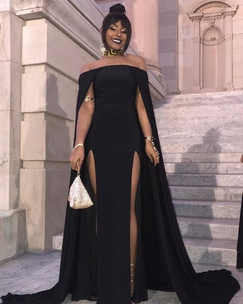 

african prom evening dresses mermaid vestidos elegantes, Black