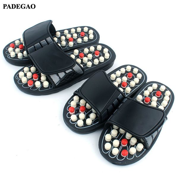 

pdg073 massage slippers sandal for men feet chinese acupressure therapy medical rotating foot massager shoes pdg073, Black