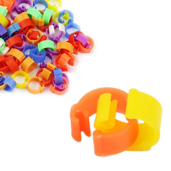 

100 x 8 mm clip on leg rings s for bantam chicks quail poultry