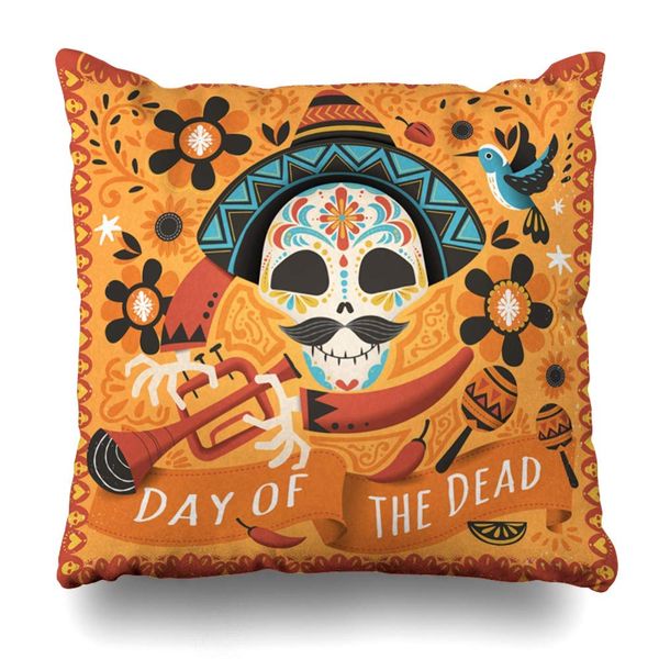 

throw pillows covers for couch/bed dia de mariachi band skeletons home sofa cushion cover pillowcase pillow case