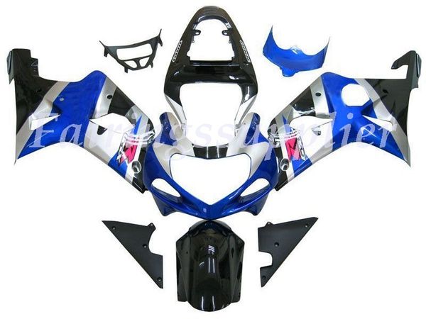 

новый (литье под давлением) abs обтекатель комплекты подходят для (suzuki gsxr 1000) 2000 2001 2002 r1000 обтекатели набор серебряный синий