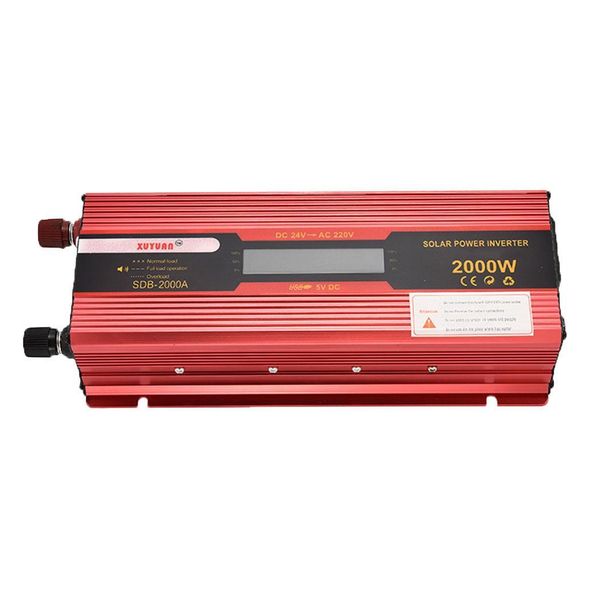 

car power inverter dc 12v to ac 220v dc102v 4 usb ports dc10v-11v 2000w with &lt;0.2a 900w lcd display dc152v