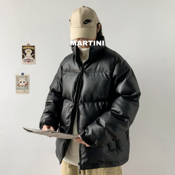 

men's down & parkas winter short coat men warm parka fashion solid color casual stand-up collar thick jacket mens wild loose male cloth, Black