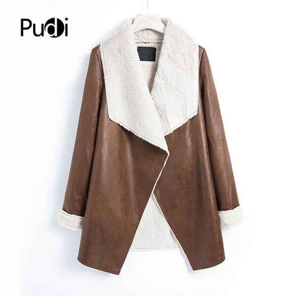 

pudi women casual jacket 2018 autumn spring long coat overcoats brown black color qy01, Black;brown