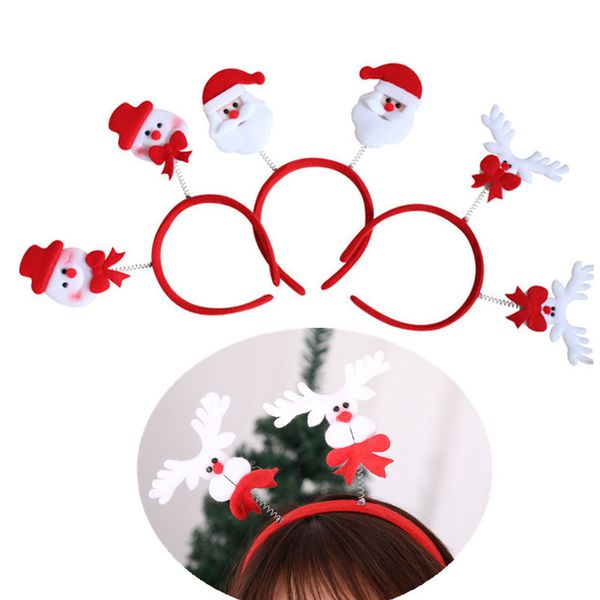

1pc gift christmas headband santa claus snowman deer party decorations antlers head hoop head wrap buckle hairband buckles