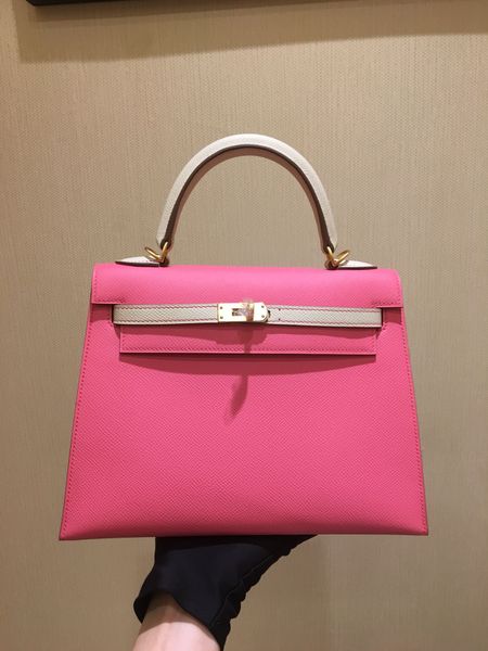 

by order orginal epsom skin pink keily handbag,handmade,wax thread, size: 19 25 28 32cm,gold,silver hardware, fast delivery