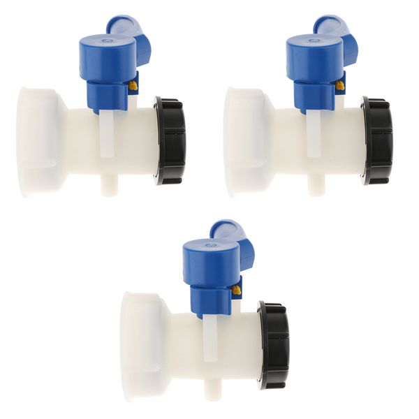 

3pcs ibc tote tank ball valve drain adapter (62mm to 55mm) interface, ibc ton barrel valve