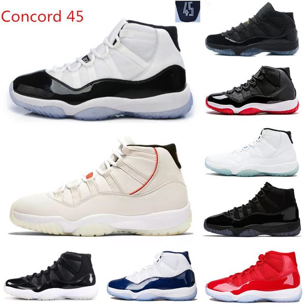 

concord 45 platinum tint basketball shoes 11 11s gym red cap and gown space jam gamma blue men women sports shoes sneakers 13
