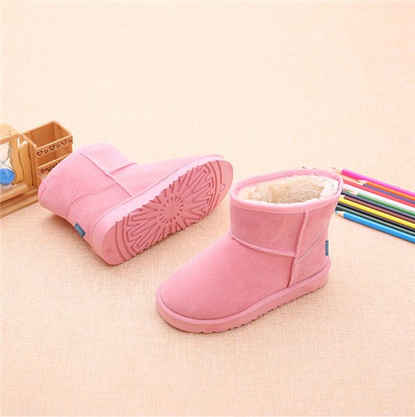 

new kids обувь высокого качества из натуральной кожи снега сапоги для малышей boots луками детей девочек снега сапоги, Black;grey