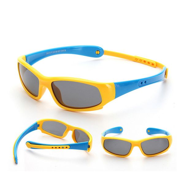 

age of 1-6 boys girls polarized kids sunglasses with adjustable strap eco-friendly silicon tr anti impact children sun glasses, White;black