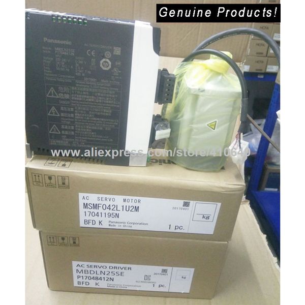 

genuine a6 series servo motor msmf042l1u2m mhmf042l1u2m and servo motor drive mbdln25se with all plugs and 3 meters cable