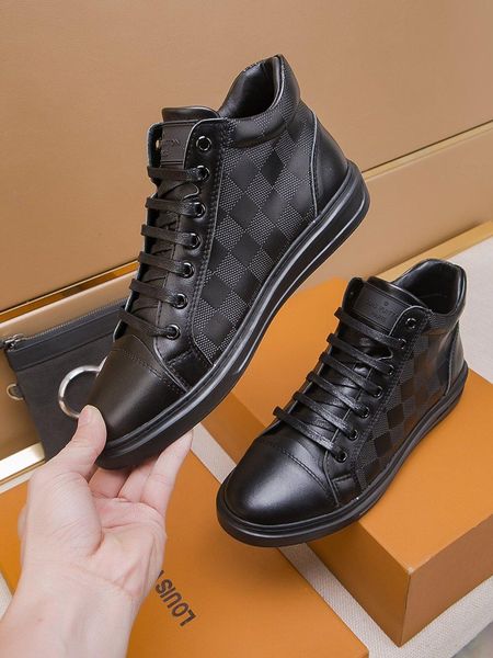 

2019 a3 высокого качества моды плоские повседневная обуви мужской обувь, роскошные высокие кроссовки на шнурки оригинальной коробки упаковки, Black