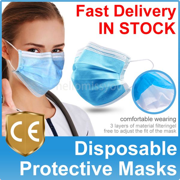 

50шт ce сертификация одноразовая маска 3-слойный нетканый одноразовый мягкий дышащий грипп гигиеническая маска для лица особенности as ff2