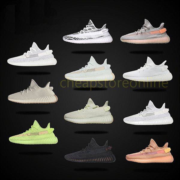 

New release Cloud White Citrin Black Static Reflective Hyperspace True Form Clay Men Women Kanye West Running Shoes designer Sneakers Socks