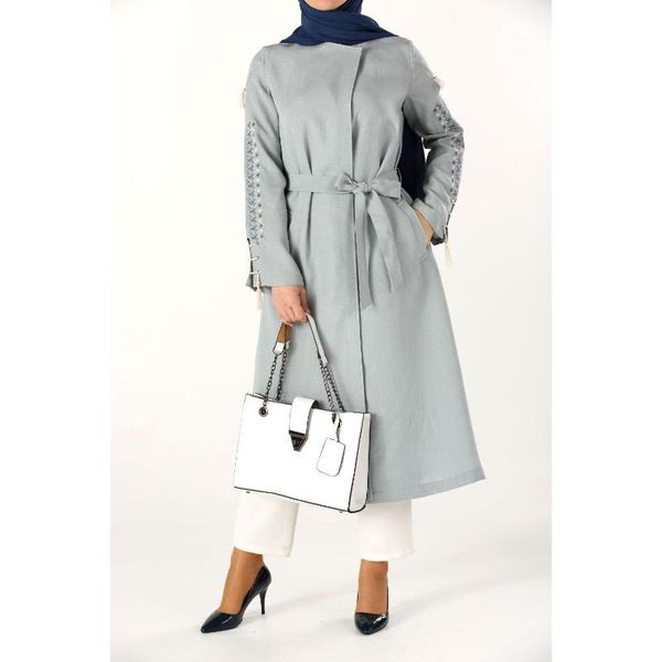 

embroidered cape, Tan;black