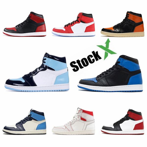 

high 1 1s og jumpman basketball shoes high court purple white pine green black bred toe shattered backboard travis scotts designe#qa174