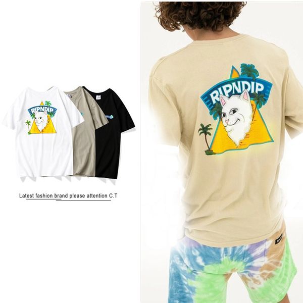 

2020 / ripndip италия ретро-дизайнер летних мужчин печать воздуха ctide письмо прилива фуфайка продажи вышитых платформы luminous частного з, White;black