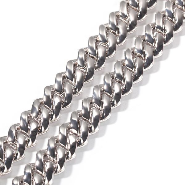 

uwin hiphop micro paved cubic zirconia two-tone prong link choker cubans 13mm white &pink link necklace women luxury jewelry, Silver