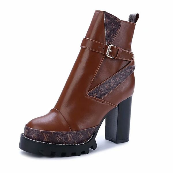 

new high heels women autumn and winter 2019 fashion high grade wild waterproof female autumn shoes black plus velvet ladies shoes