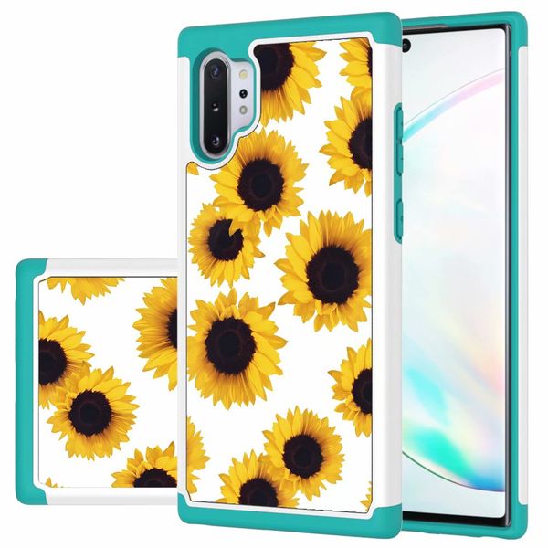 

floral pattern full body tough armor shock absorption protective case for samsung galaxy note 10+ plus 5g/note 10