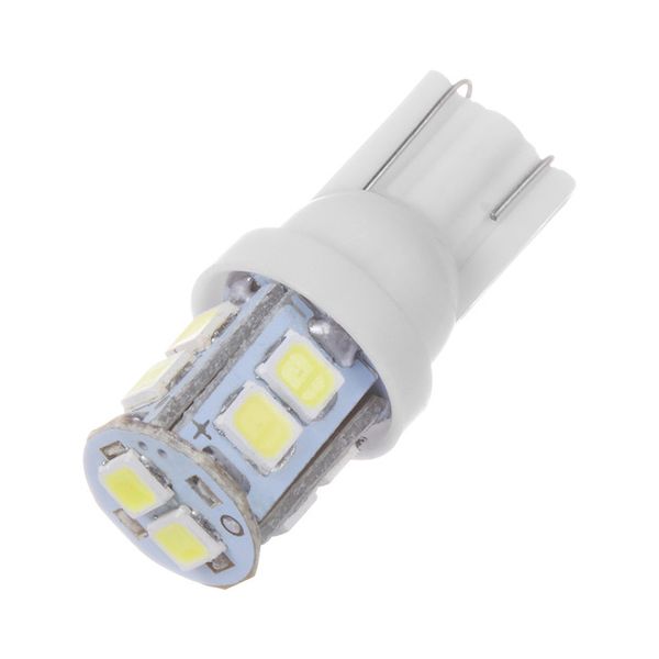 

100x car light t10 10smd w5w 194 168 2825 white lights led wedge lamp bulbs super bright dc 12v license plate light side tail light