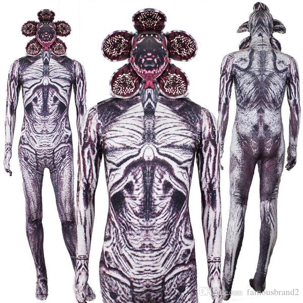

halloween party странные вещи demogorgon кэтсьют комбенизоны костюмы платье digital отпечатано с длинным рукавом костюмы звезды кино косплей, Black