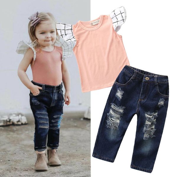 

pudcoco brand new fashion toddler kid baby girls летняя футболка топы длинные брюки одежда комплект одежды, White
