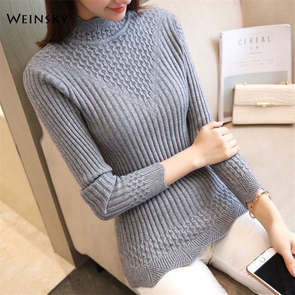 

women knitted jumper sweater and pullovers full sleeve korean fashion turtleneck sweaters female autumn and winter 2019, White;black