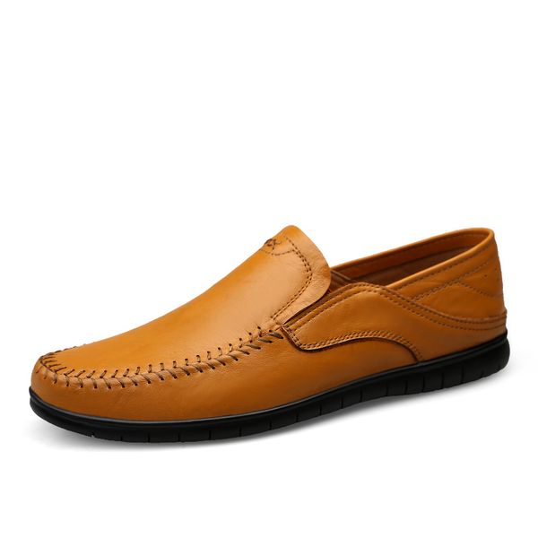 

brown quality mens casual shoes classic popular shoes man leather pu genuine male non slip black