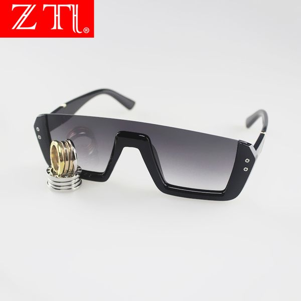 

zt brand design luxury semi rimless sunglasses women square half frame gradient sun glasses men vintage goggles oculos uv400, White;black