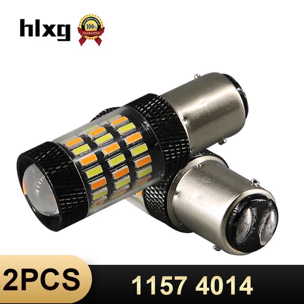

hlxg 2x 1157 ba15d parking turn signal backup reverse lamp led bulbs yellow white dual color switchback car interior light 1157