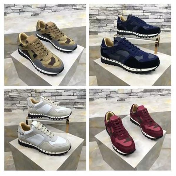 

original box] 2017 luxury designers rock stud sneaker shoes women,men casual shoes rock runner trainer party wedding shoes 32, Black