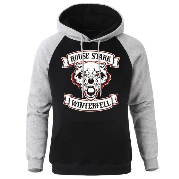 

mens hoodies house stark male warm pullover mens hipster tracksuit spring fleece streetwear clothing men's sports sweatshirts, Black