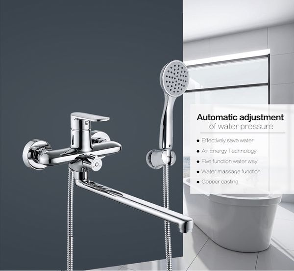 

micoe bathtub faucet bathroom bathtub shower set chrome wall faucet brass sink mixer water mixer hand shower h-hc606