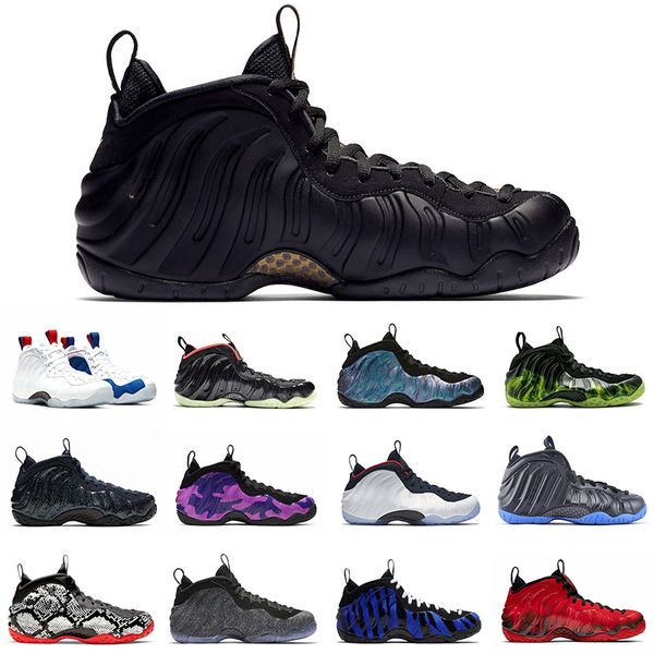 

2019 men basketball shoes foam one penny hardaway usa hyper cobalt obsidian glitter olympic cny purple camo mens athletic sports sneakers, White;red