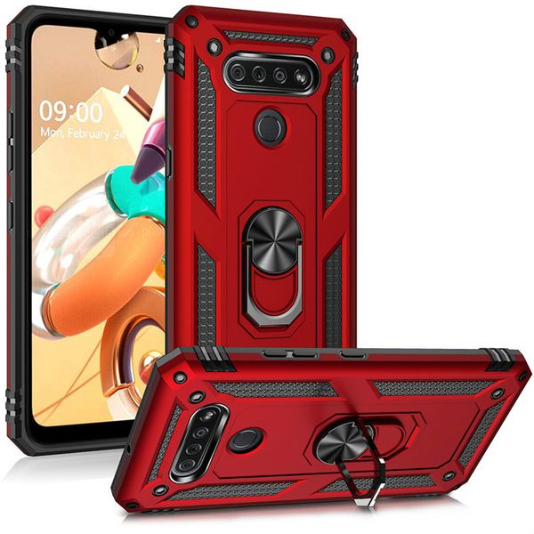 

heavy duty anti-fall armor protective case for lg stylo 6 5 harmony k51 k50 aristo 2/3/4 shockproof case cover with car magnet mount holder