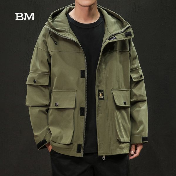 

уличная куртка мужская в корейском стиле армейское пальто мода негабаритных толстовка 5xl черная ветровка одежда тактическая куртка, Black;brown