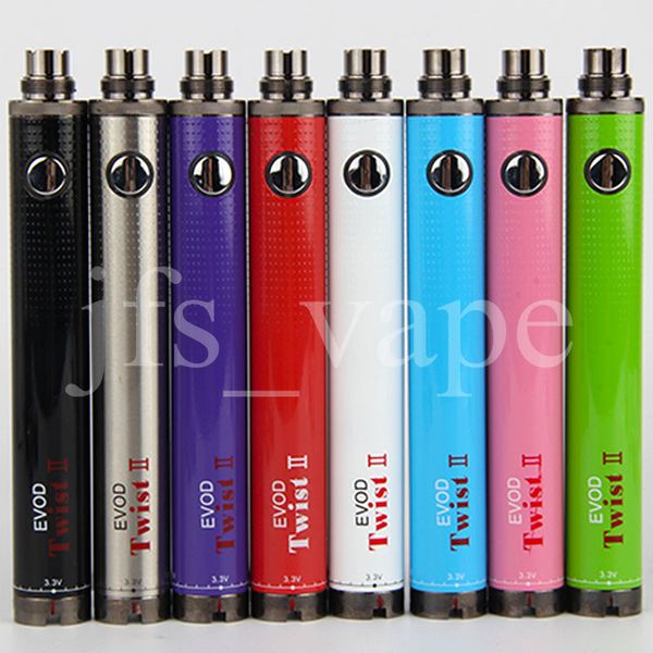 EGO EVOD TWIST VV II 1600mAh Enorme Vape Vape Vape Vapor Tensão Variável 3.3V-4.8V Baterias Ajustável Ecigs 510 Tópico