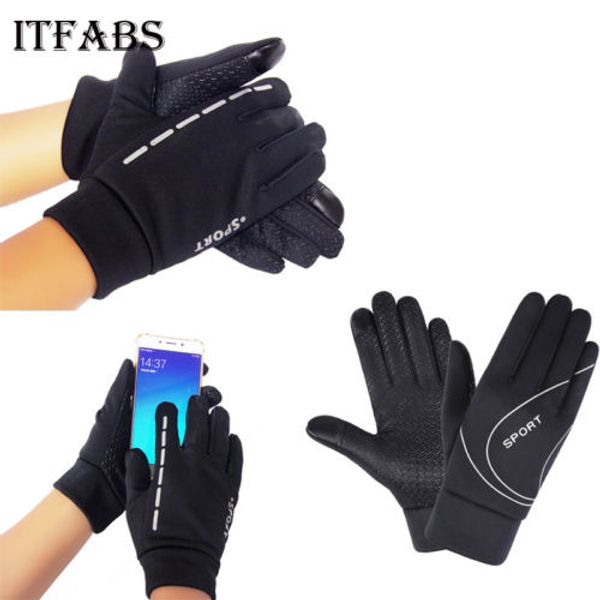 

touch screen windproof waterproof winter warm gloves winter outdoor anti-slip thick mittens male female glove motorcycle, Black