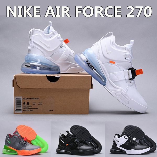 

2019 new off force 1 f1 270 triple black white hight neaker men port running hoe runner trainer boot air ize 40 46, Black;brown