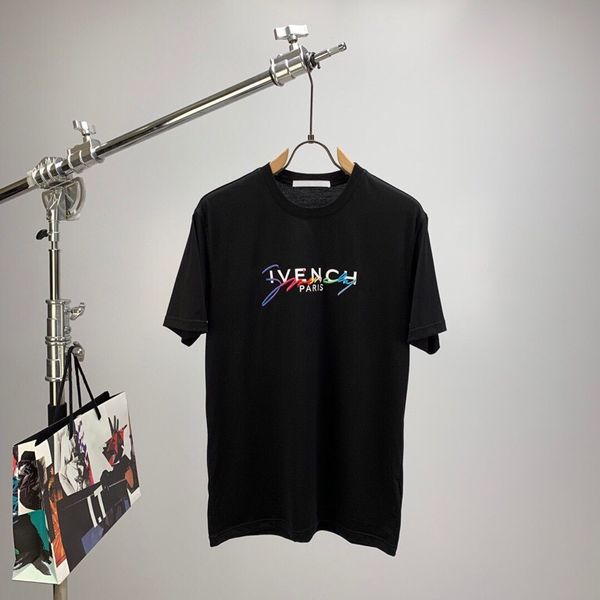 

19 fa hion pari ignature letter print t hirt men cotton ummer tyle hort g t hirt men clothing women tee top gv66