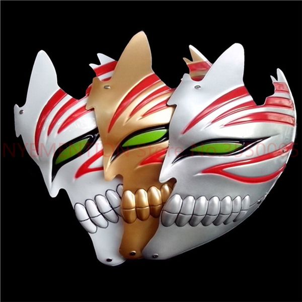 

mask death ichigo kurosaki bleach half face masks cosplay halloween mask dance high pvc masquerade golden silver white 50pcs