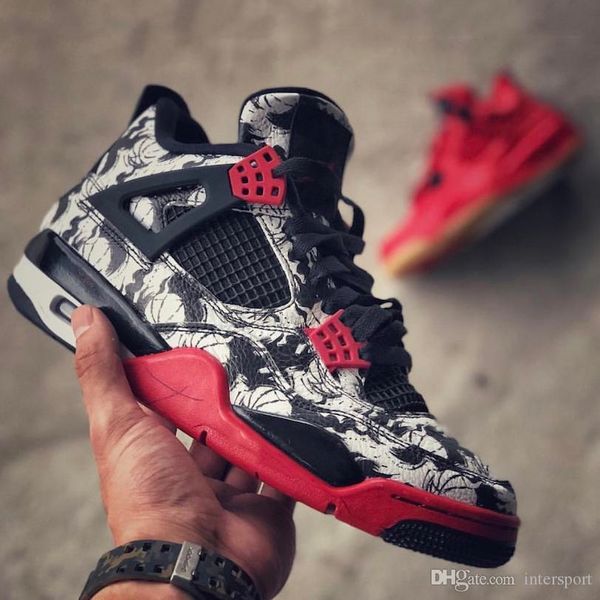 

new arrival r tattoo 4 singles day 4s mens basketball shoes trainers sports sneakers with box size 41-47