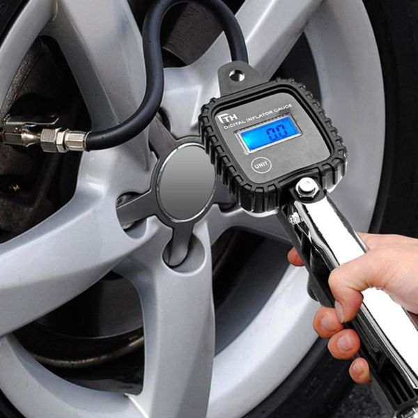 

portable lcd digital car tire tyre inflator air pressure gauge psi with hose auto tire pressure monitor tools car accessories