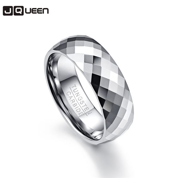 

8mm men ring 100% tungsten carbide multi-faceted men's jewelry promise band anillos para hombres boyfriend pierscienie, Golden;silver