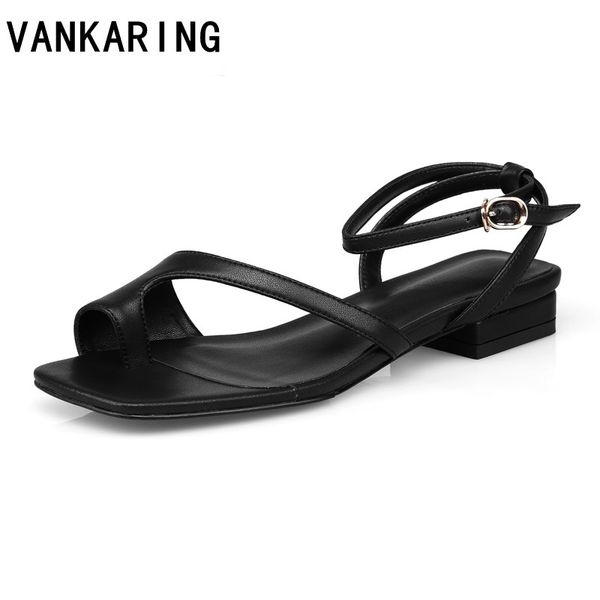 

summer women sandals narrow band vintage square toe high heels buckle strap sandals women v-neck shoes flip flops, Black