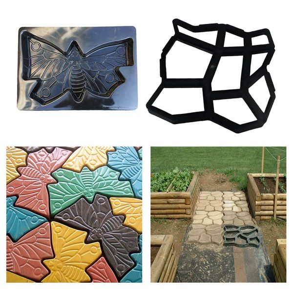 

2 pieces garden lawn pathway stepping mold home outdoor paving brick mould